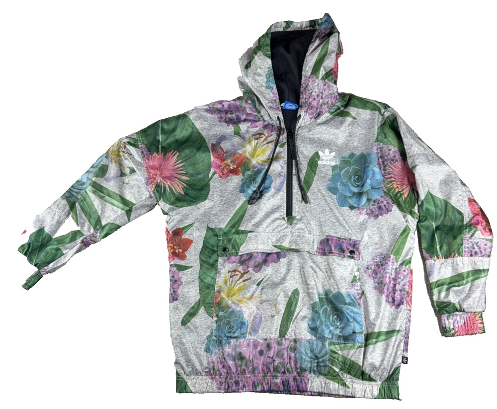 adidas Originals AJ8875 Floral Windbreaker Women S Trefoil Half Zip Anorak 2015